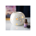 White Iridescent Star Oil Burner and Wax Warmer
