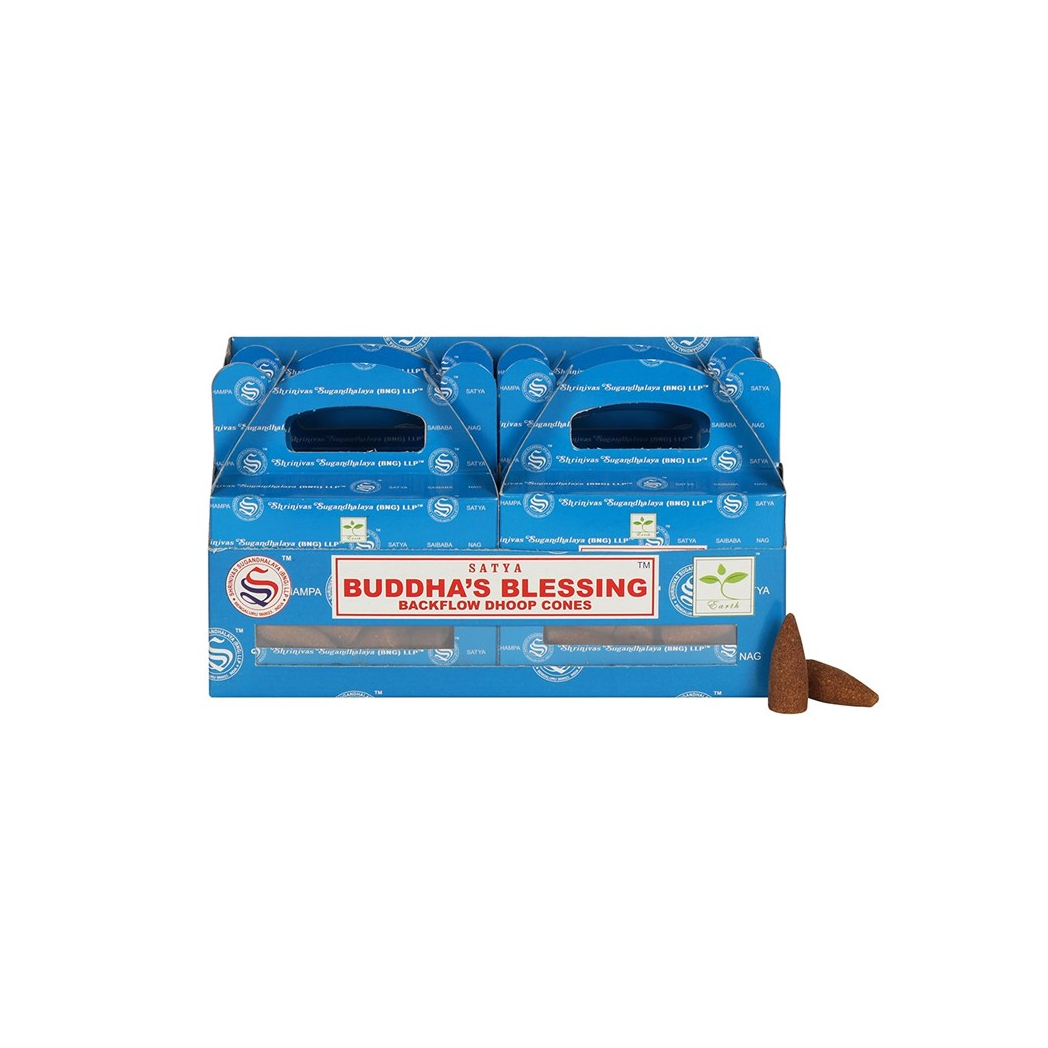 Set of 6 Buddha's Blessing Backflow Dhoop Cones by Satya (6/30)