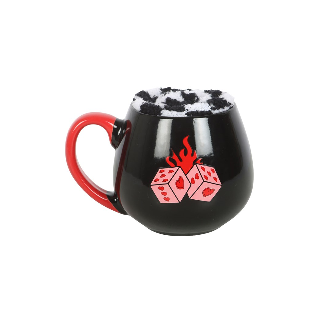 Black Dice Mug and Socks Set