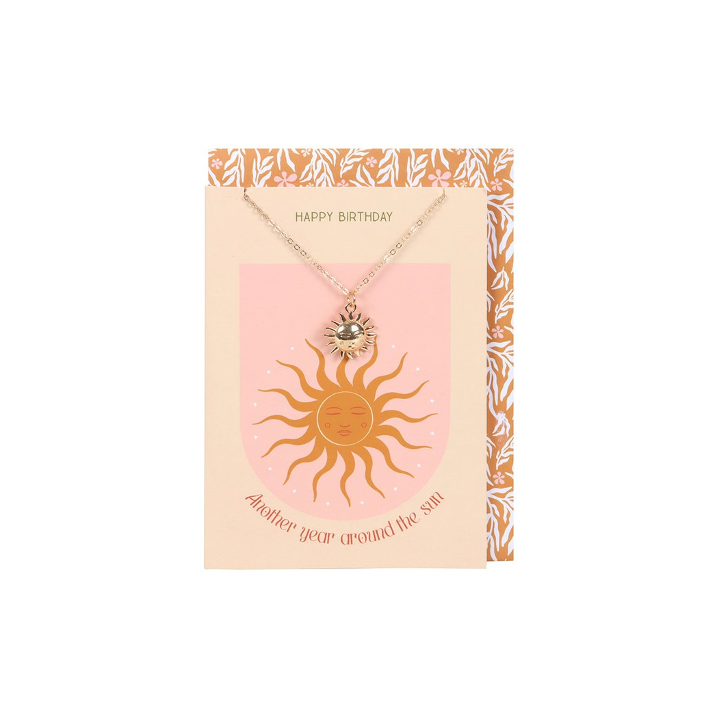 Sun Necklace on Birthday Card
