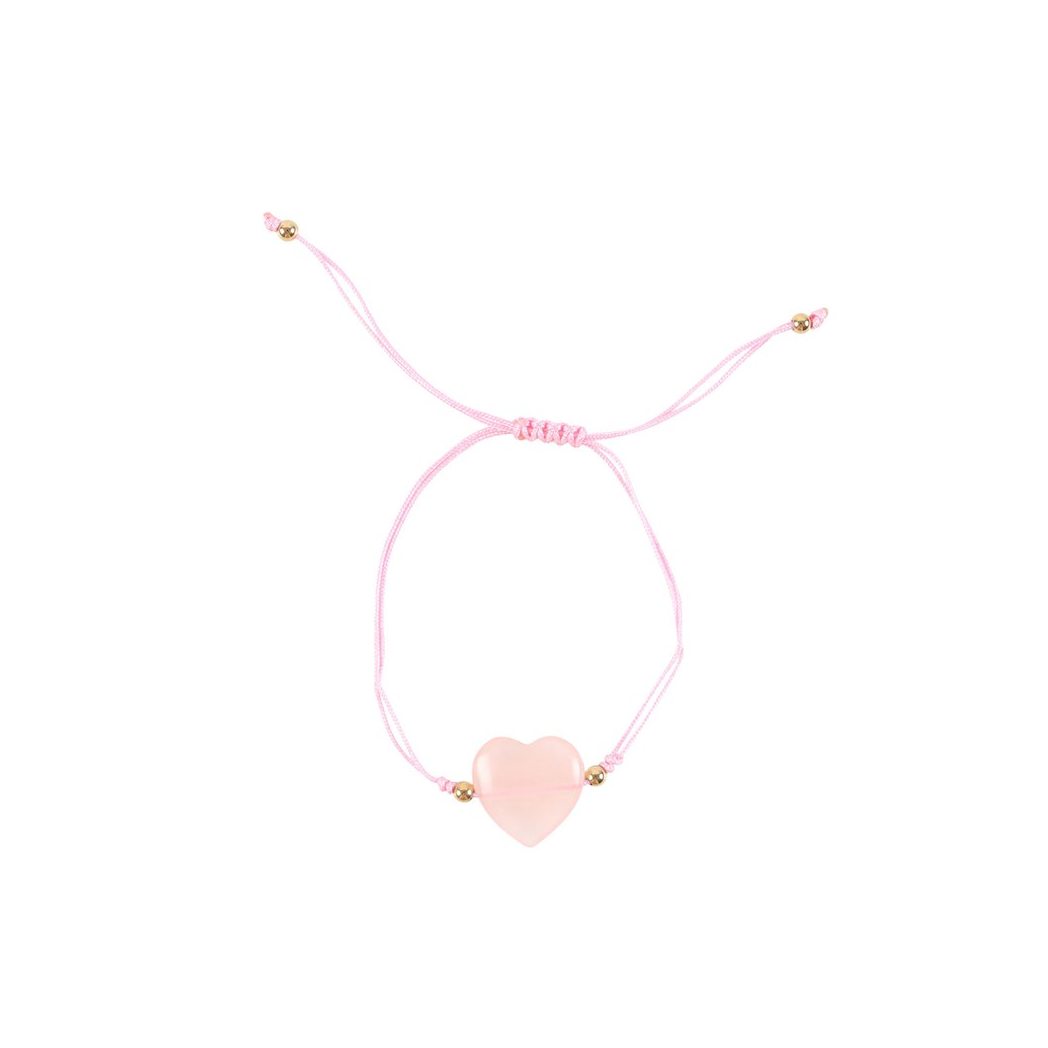 You Are Loved Rose Quartz Crystal Heart Bracelet