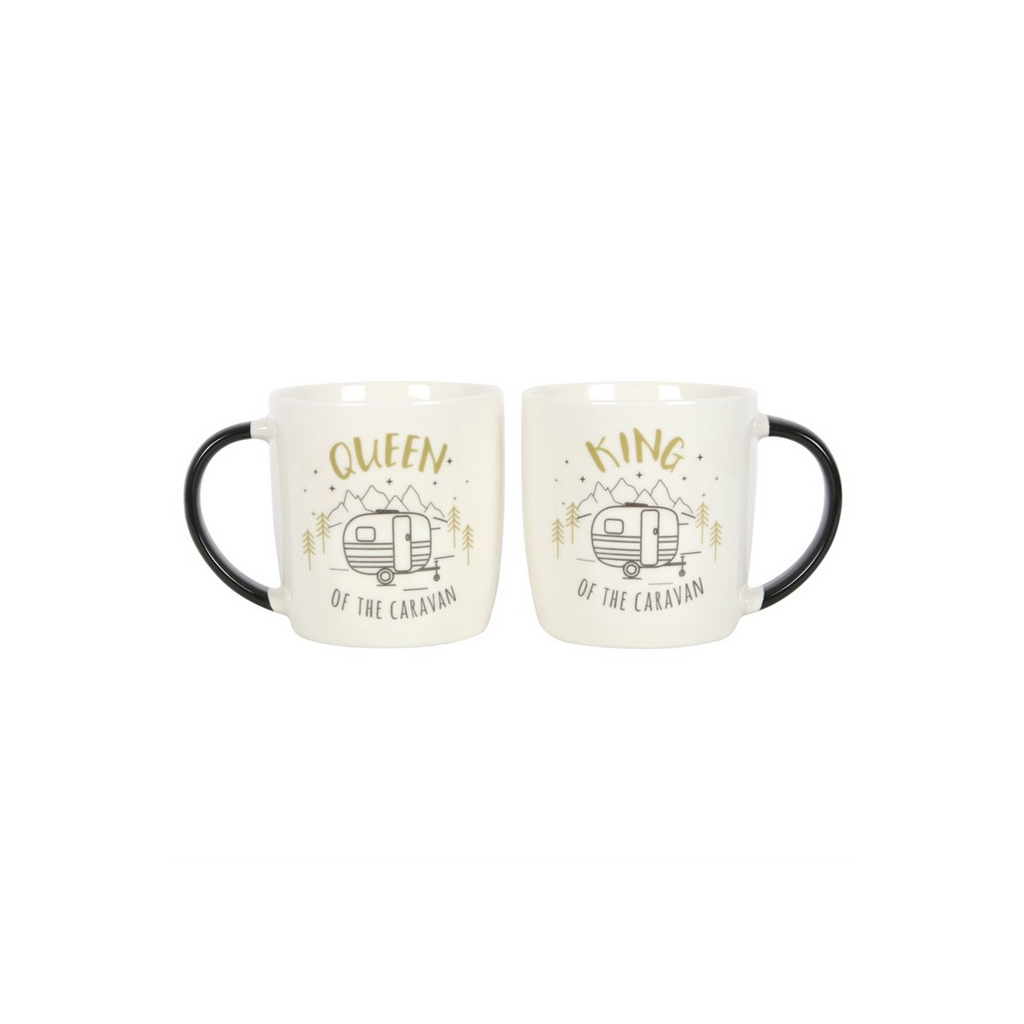 King and Queen Couples Caravan Mug Set