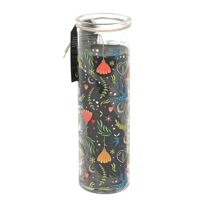 Midnight Bloom Print French Tulip Tube Candle