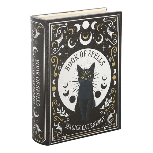 Black Cat Magick Book of Spells Shaped Storage Box