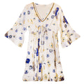 (LXL) Nomad Sari On the Med Collection - Dress -  White , Blue & Gold Evil Eye Design