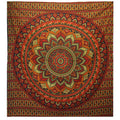 Double Cotton Bedspread + Wall Hanging - Classic Mandala - Green