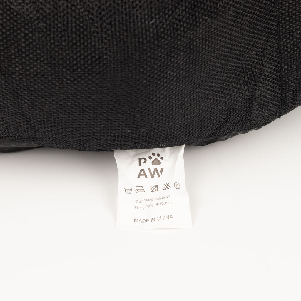 PAW Bed – Large Royal Crown – Black & Grey – 60 × 60 × 26cm