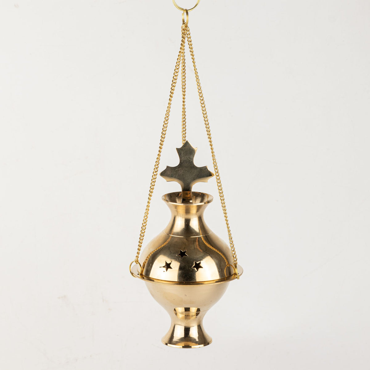 Hanging Brass Incense Burner - Cross