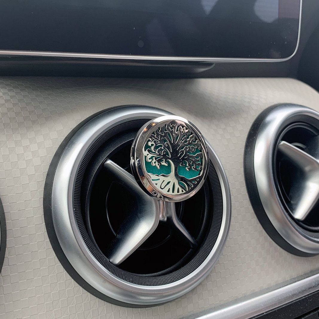 Car Diffuser Kit - Pewter Yoga Chakra - 30mm