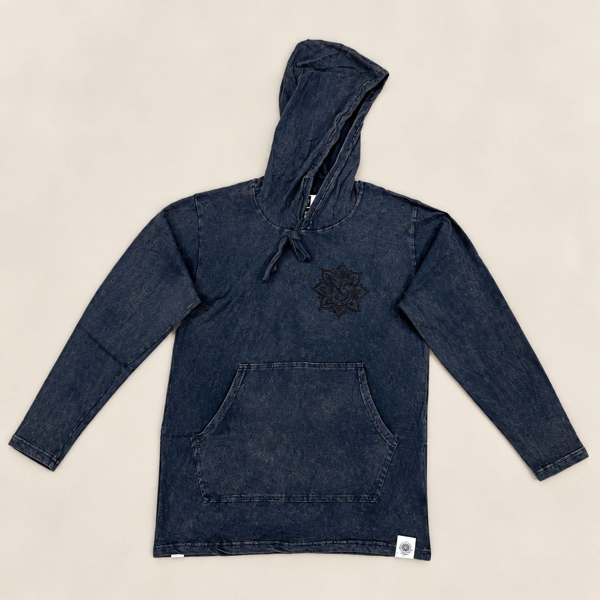 Small Stone Washed Hoody Shirt Kangaroo Pocket - Dusty Lavender
