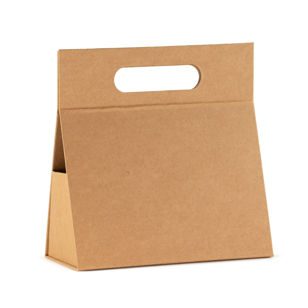 Flat Pack Gift Box - Hand Box  (20x10x20cm) - Brown Craft