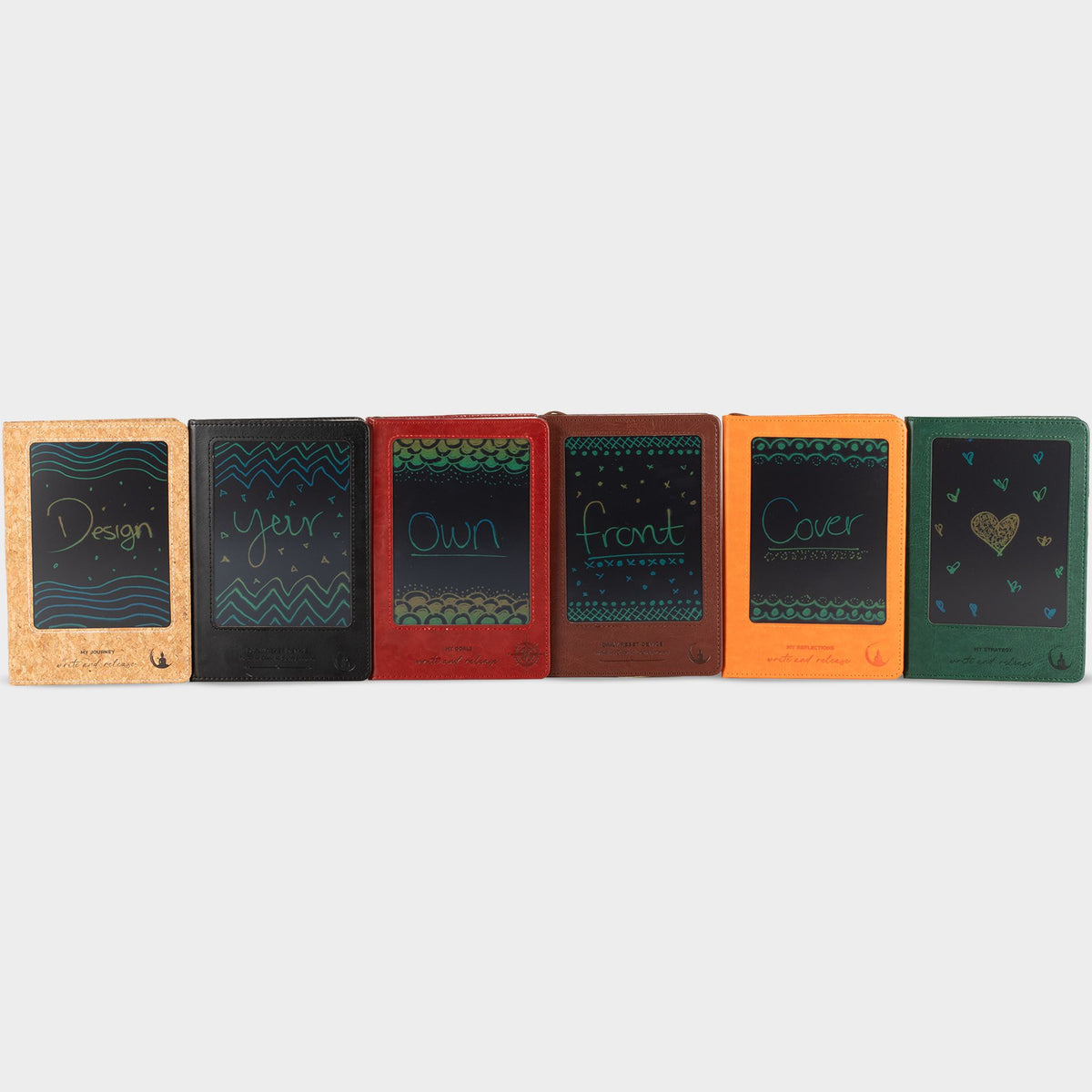 A5 Intention Note Book - LCD Wipe Screen - Green Leather Effect - 160 Pages