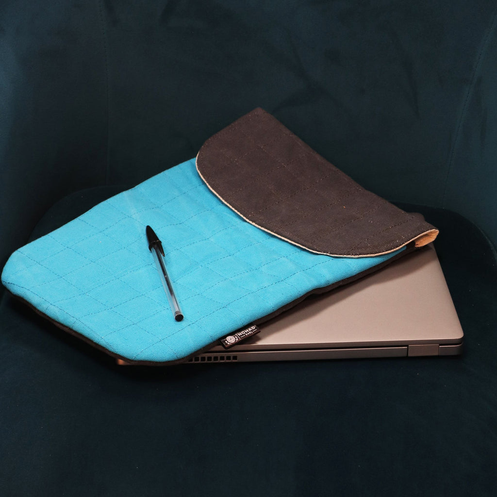 13 inch Laptop Padded Pouch - Crazy Yellow - 14oz Stonewash