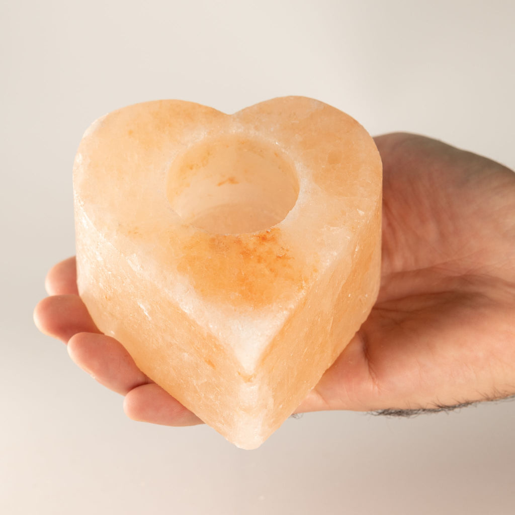 Salt Candle Holder - Med Heart