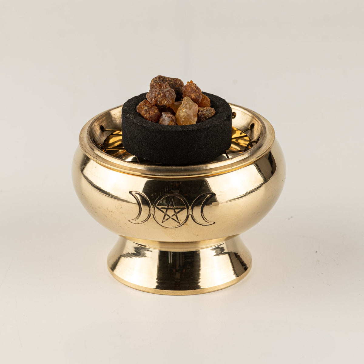 Charcoal Incense Jar - Triple Moon Pentagram