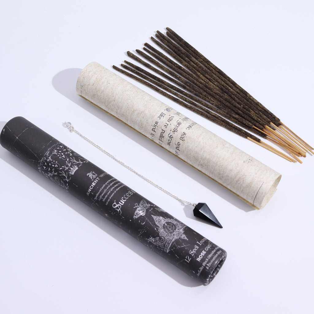Ancient Witch Spell Incense - Success - Black Obsidian Pendulum