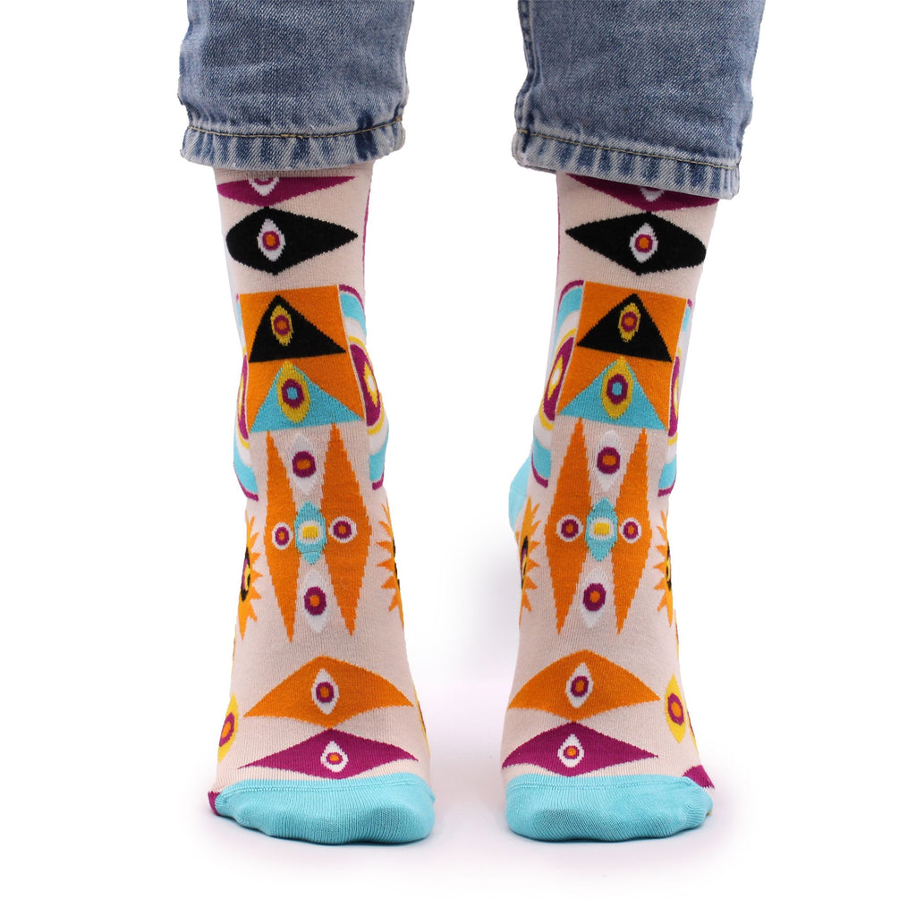 Hop Hare Bamboo Socks (36-40) - Psychedelic Evil Eye