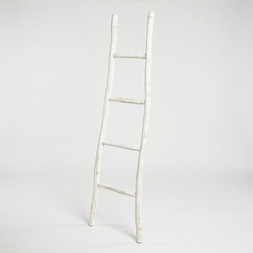 Large Kemu Wood Ladder - 1.5m - Whitewash - Japan Style