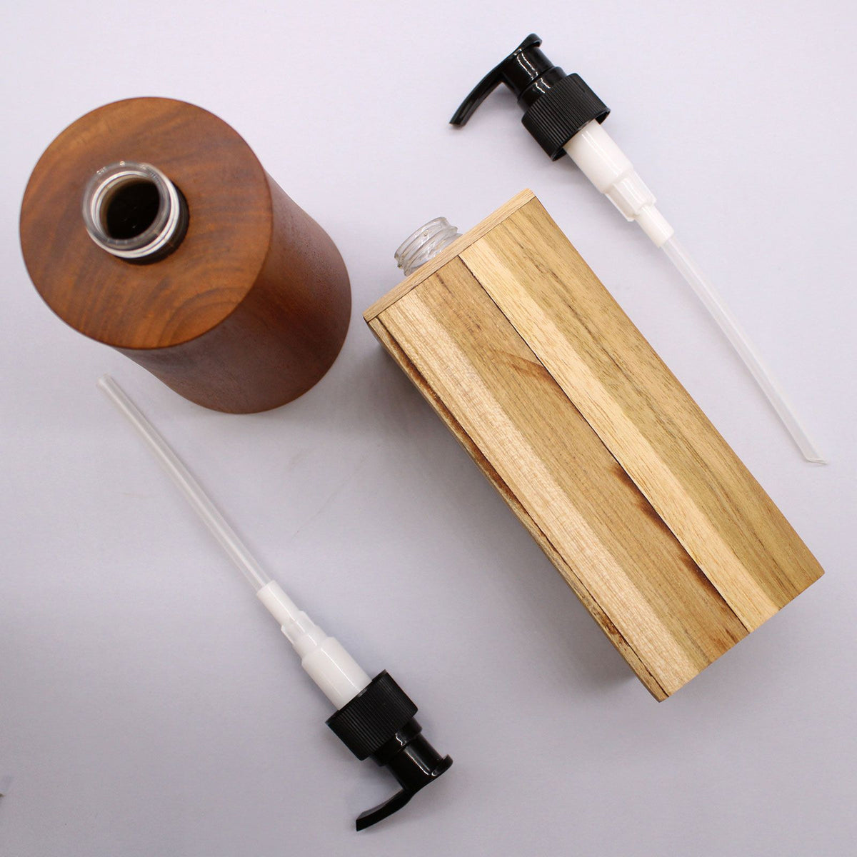 Natural Teakwood Soap Dispencer - Square