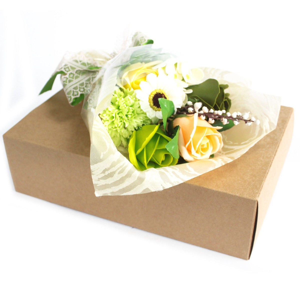 Boxed Hand Soap Flower Bouquet - Green - Special