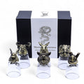 Gift Set of 6 Shot Glasses (50ml) - Wild Forest Creatures - Antique Bronze