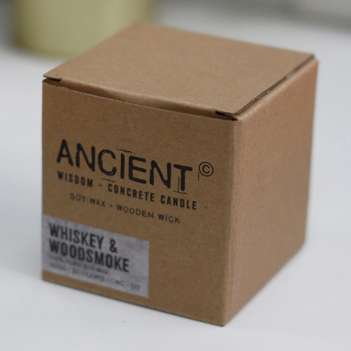 Med Concrete Soy Candle - Stag Head - Whiskey & Woodsmoke