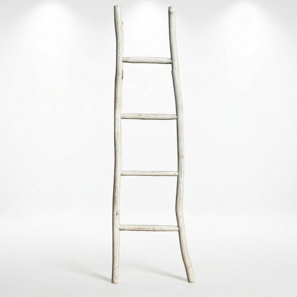 Large Kemu Wood Ladder - 1.5m - Whitewash - Japan Style