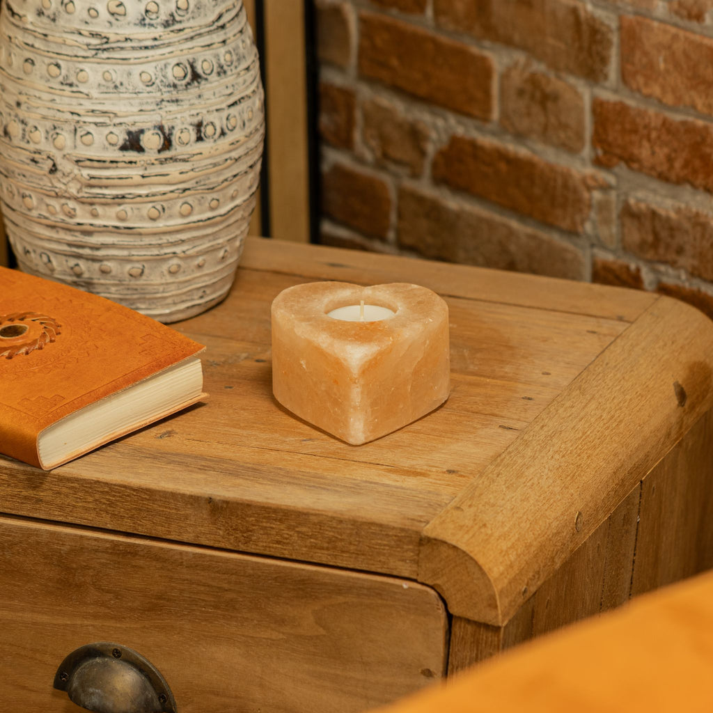 Salt Candle Holder - Med Heart