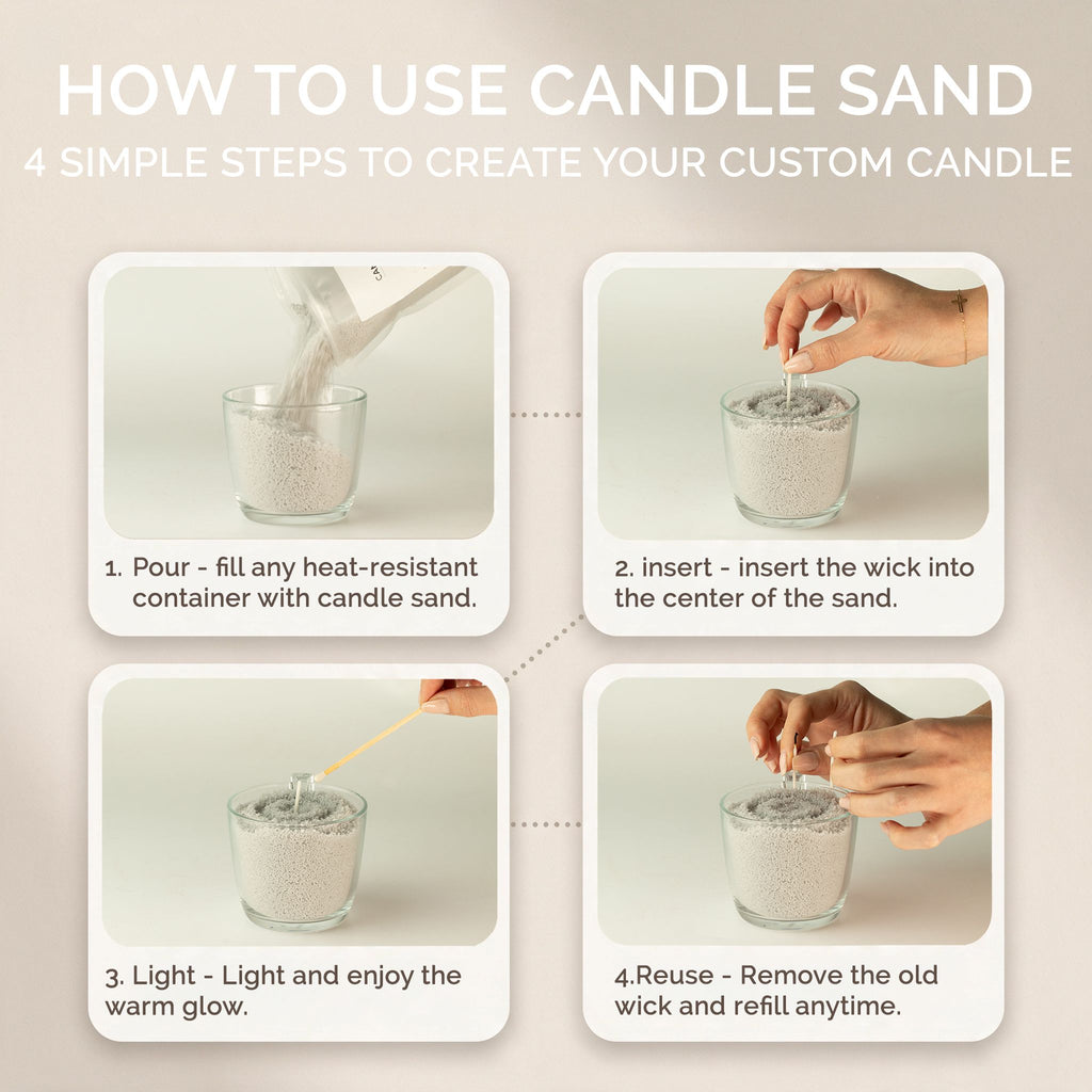Fragranced Candle Sand - Mocha Brown - Crimson Crystal - 300g