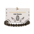 Petite Power Bracelet (17cmx6mm) - Gold Obsidian
