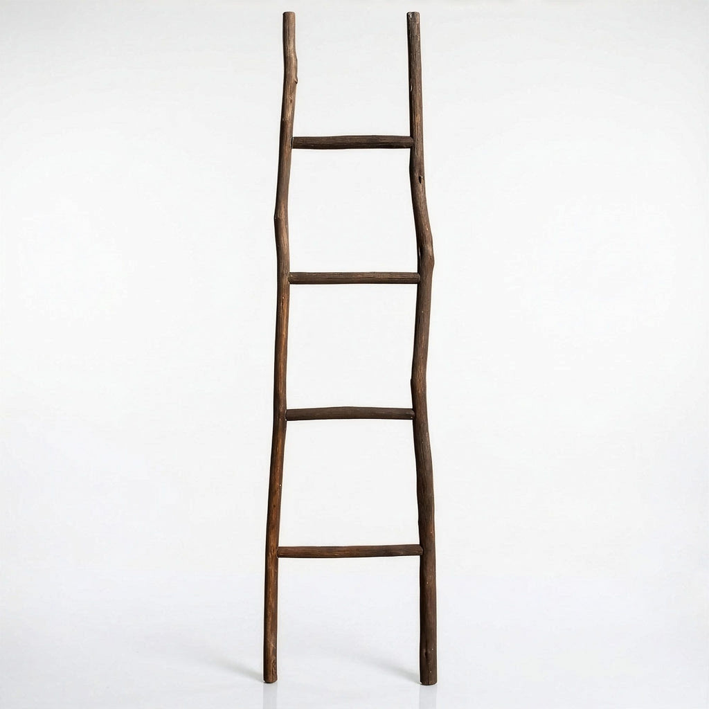 Large Kemu Wood Ladder - 1.5m - Chocolate - Japan Style
