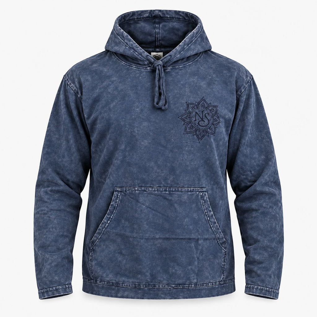 Large Stone Washed Hoody Shirt Kangaroo Pocket - Dusty Lavender