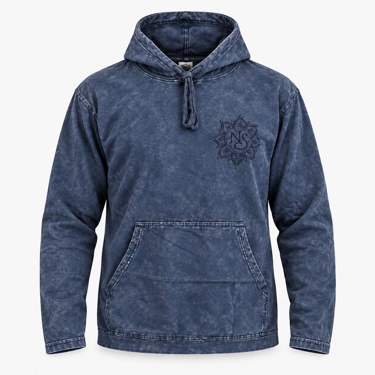 Large Stone Washed Hoody Shirt Kangaroo Pocket - Dusty Lavender