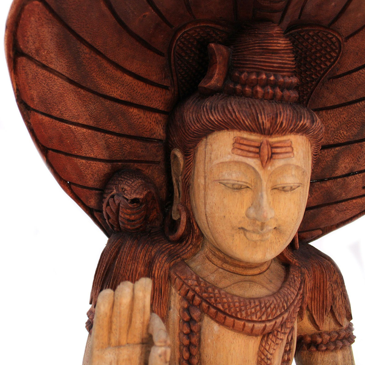 Hand Carved Buddha Statue - Shiva with Cobra - 50cm