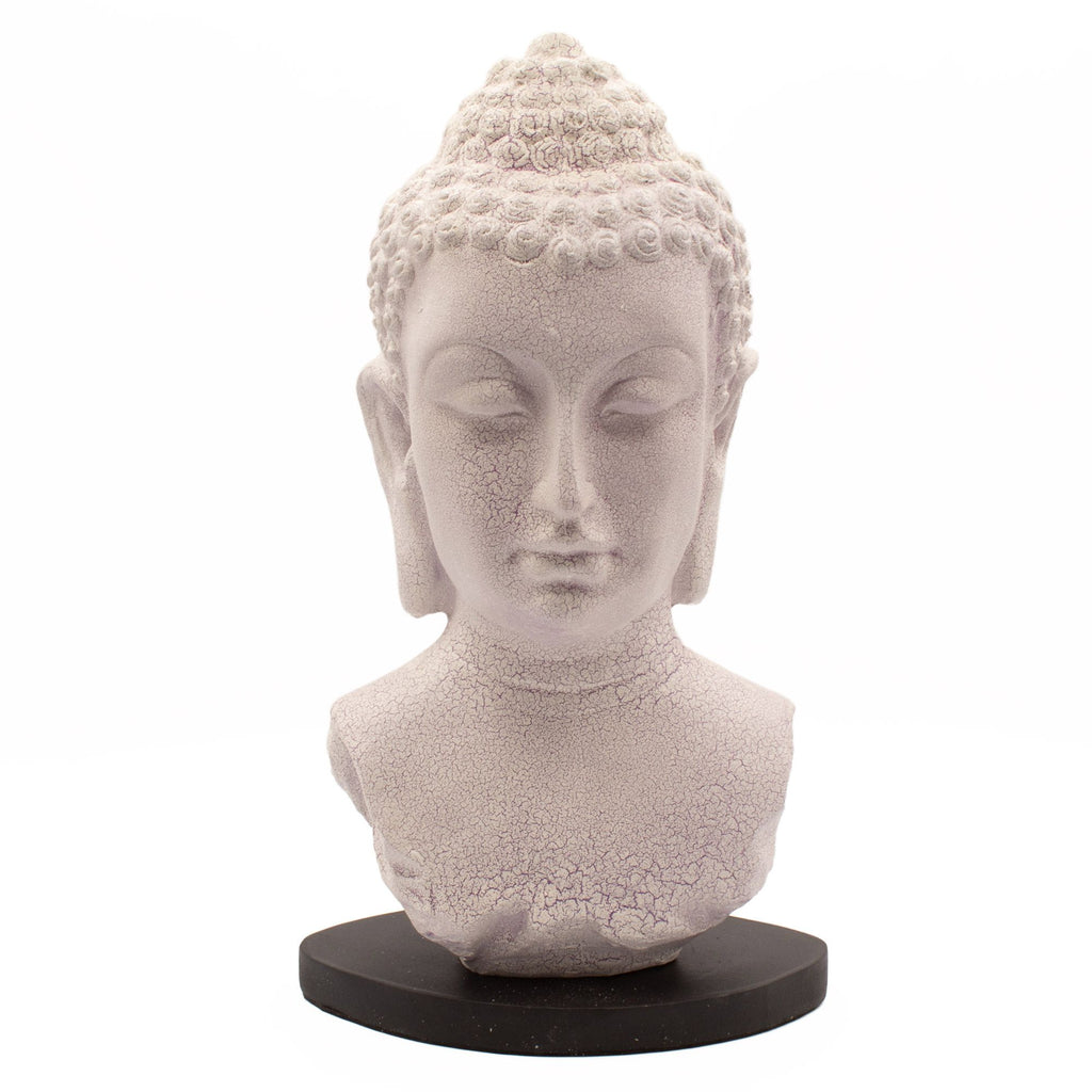 Buddha Bust Lamp Lavender Crackle - Oval Stand