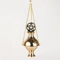 Hanging Brass Incense Burner - Pentagram
