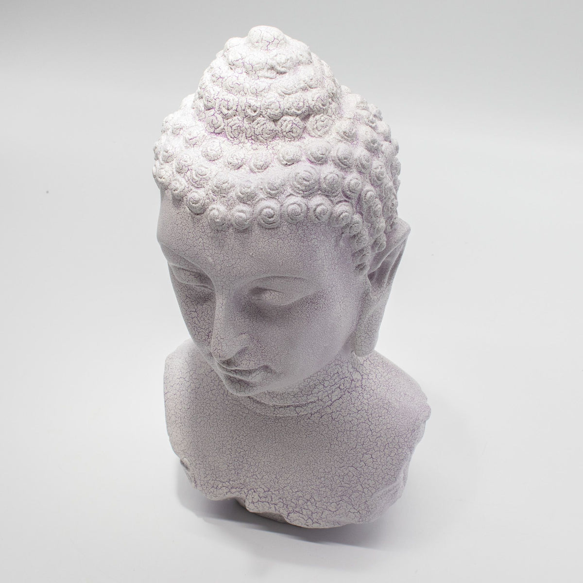 Buddha Bust Lamp Lavender Crackle - Oval Stand