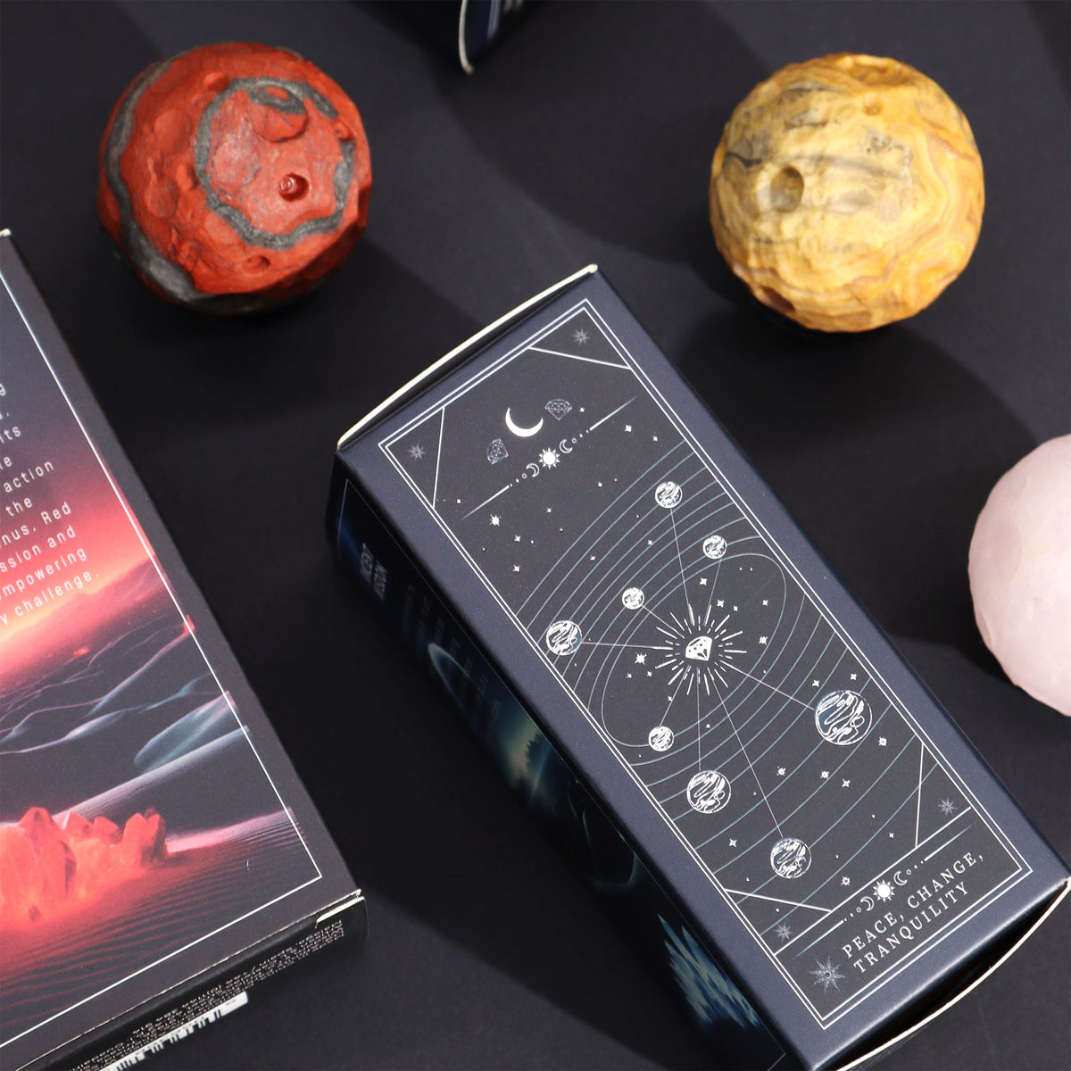 White Howlite Planet on a Sola Goldstone Stand (MOON)