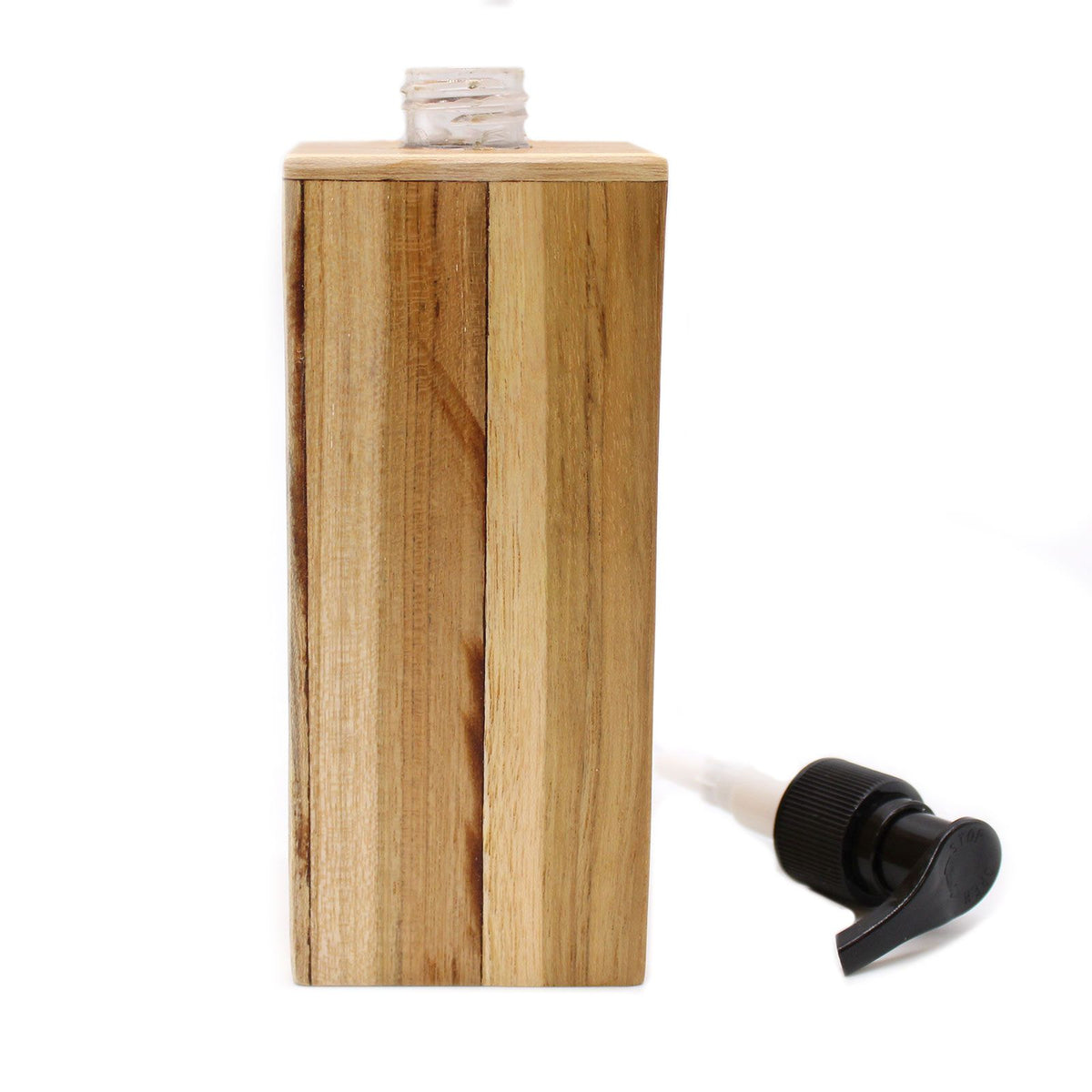 Natural Teakwood Soap Dispencer - Square