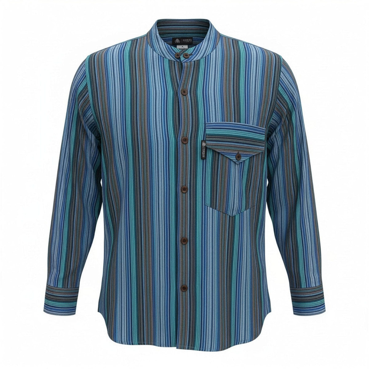 Nomad Sari Grandad Shirt - Turquoise - XL
