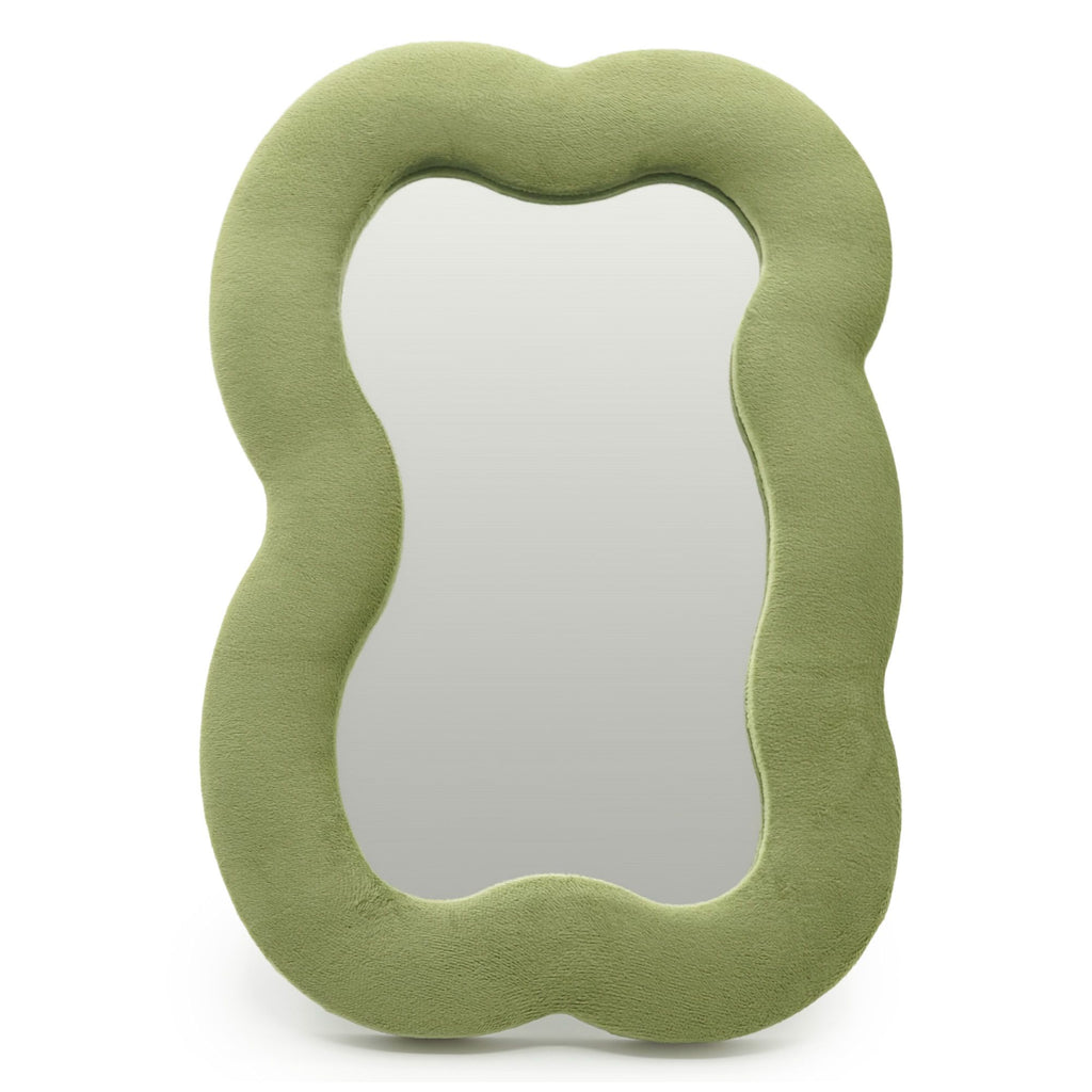 Soft Squiggly Mirror - Large Cloud - Moss Green (33.4x23.5x2.3cm)