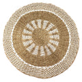 Inner Sun Round Seagrass Rug, White & Tan, 1m