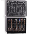 Set of 7 Bronze Gemstone Crystal Witch Spoons
