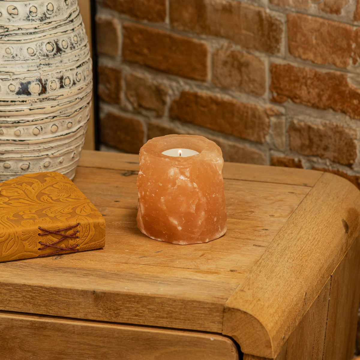 Quality Natural Salt Candle Holder