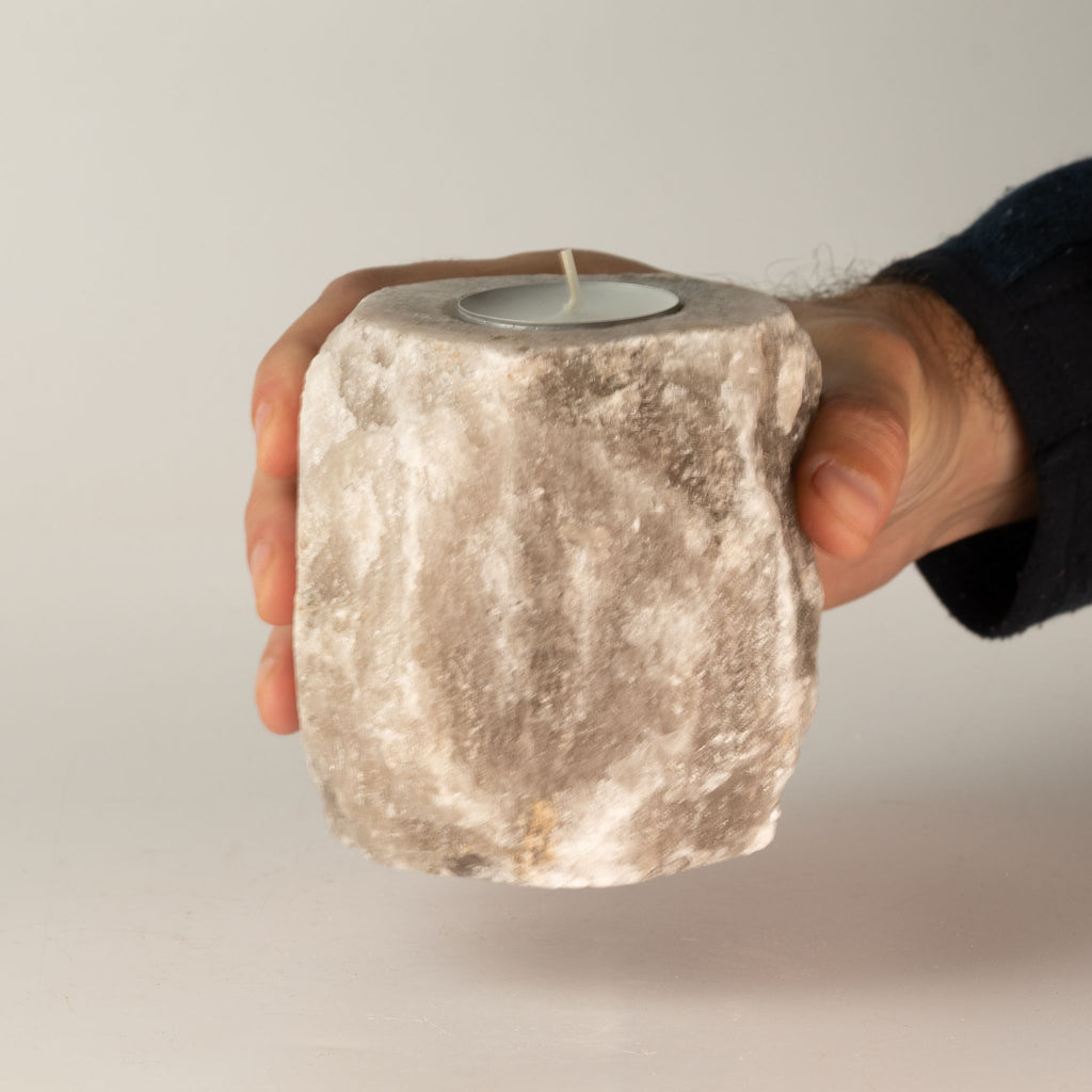 Grey Salt Candle Holder 600-800g
