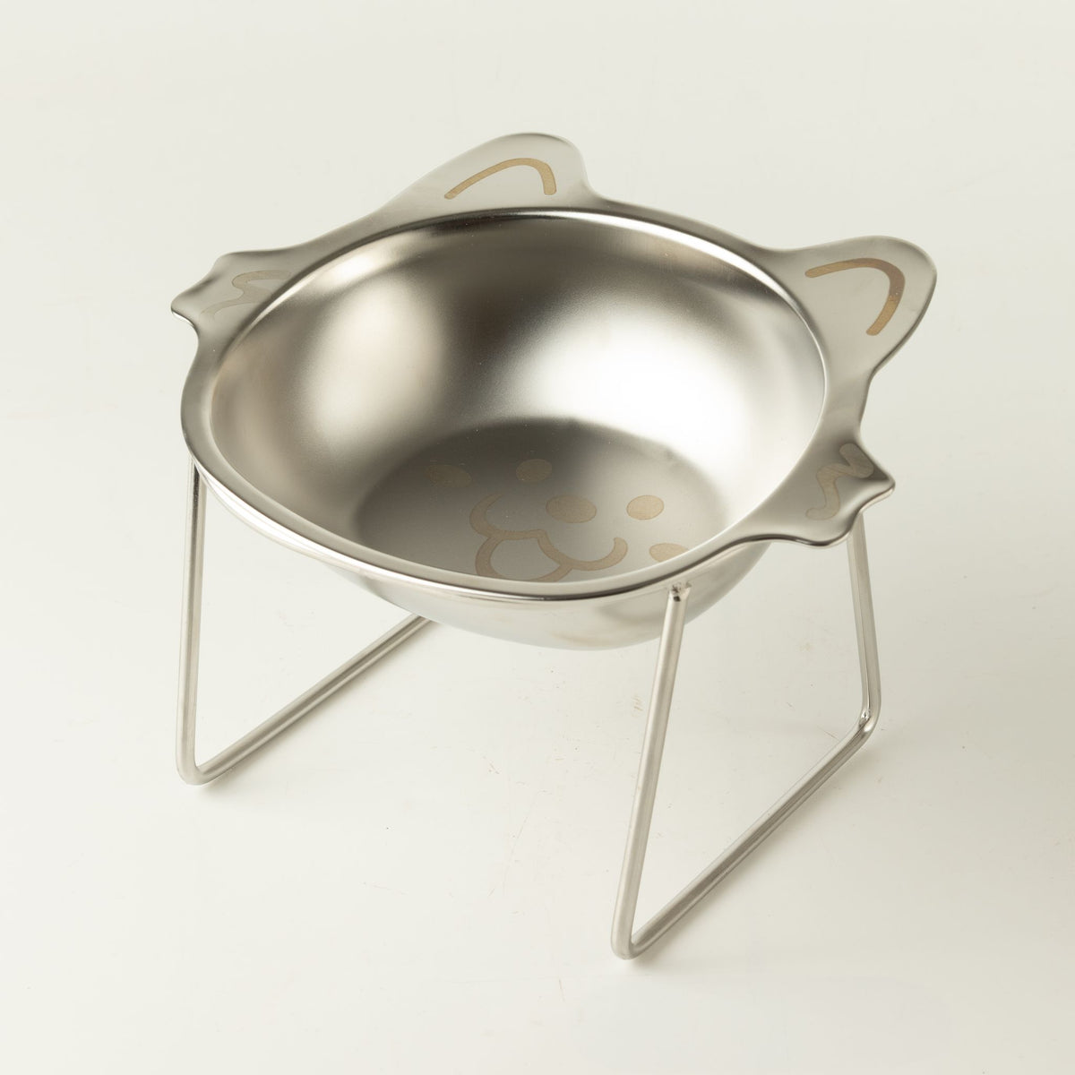 PAW Food Bowls - Single Cat Bowl in Stand - Stainless Steel (304)
