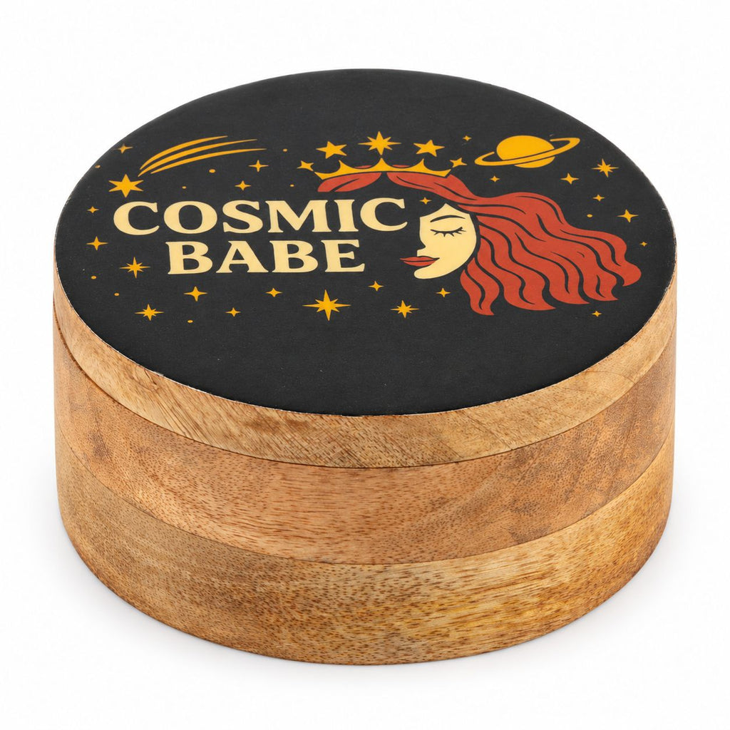 Round Enamelled Box  - Cosmic Babe
