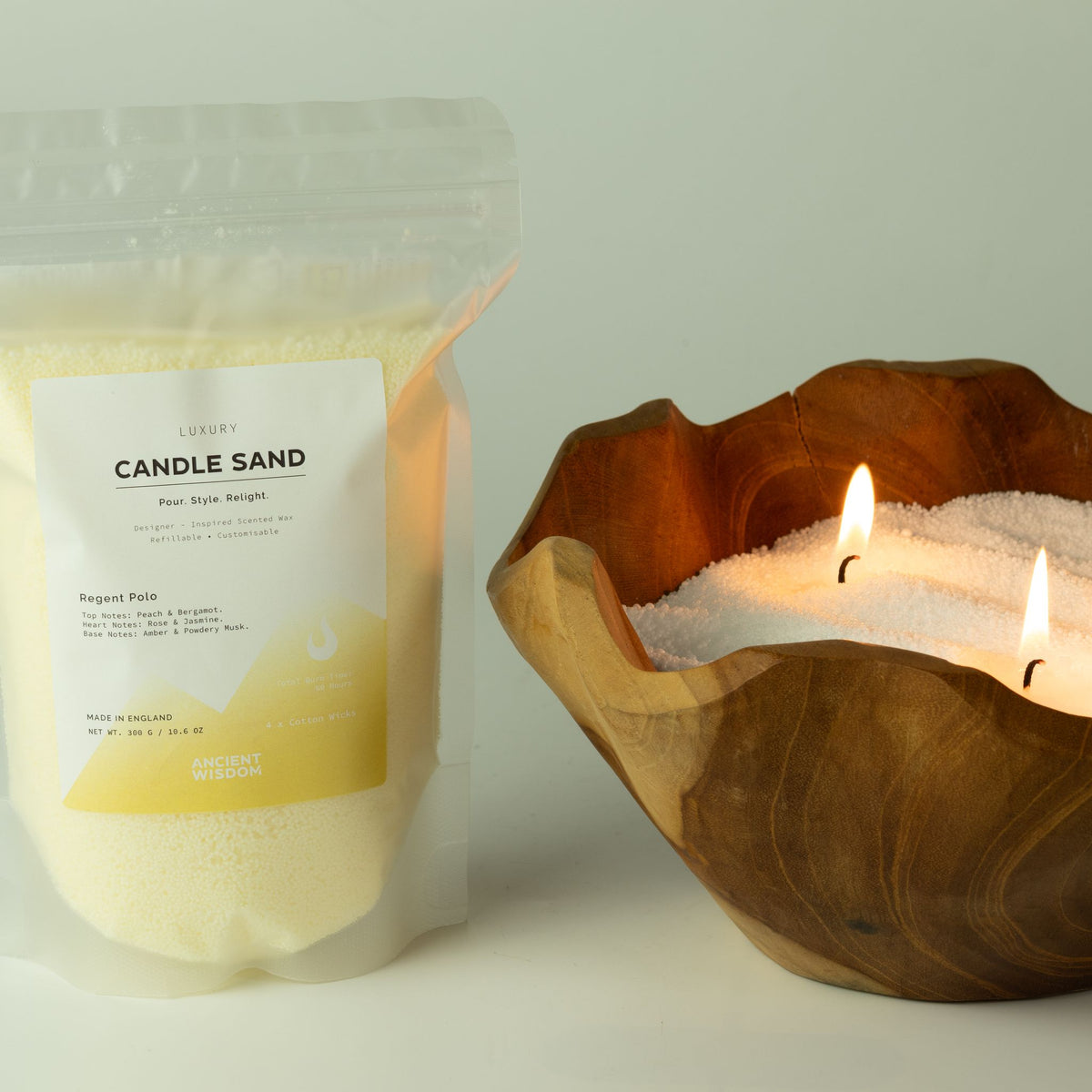 Fragranced Candle Sand - Cream - Regent Polo - 300g