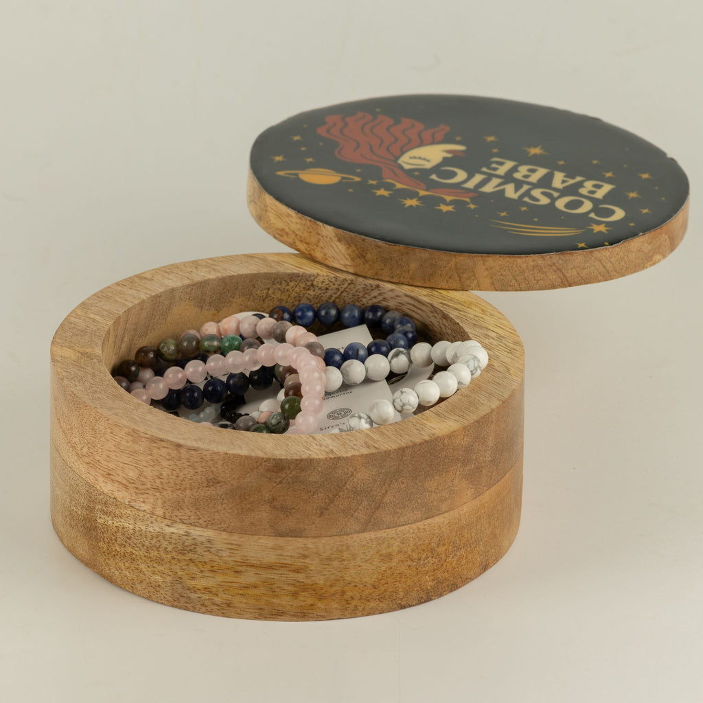 Round Enamelled Box  - Cosmic Babe