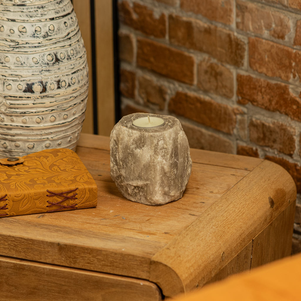 Grey Salt Candle Holder 600-800g